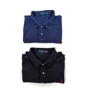 Polo Ralph Lauren Men’s 2XL Mesh Polo Shirt Short Sleeve Black /Blue - Lot 2